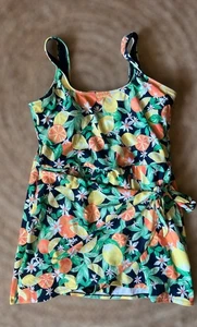 Old Navy Women’s XL Wrap-Front Swimsuit Dress Fresh Squeezed Fun 553042 Lemon - Picture 1 of 15