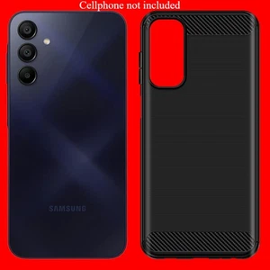 Premium Real Carbon Fiber Soft Slim TPU Case for Samsung Galaxy A15 5G SM-A156U - Picture 1 of 3
