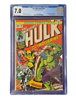 Incredible Hulk #181 CGC 7.0 OW/W Pages 1st Wolverine - Image 1 of 2