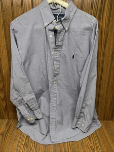 Camicia uomo Ralph Lauren elegante con bottoni vestibilità personalizzata blu bianco a quadri 17 32/33 - usata in ottime condizioni - Foto 1 di 5