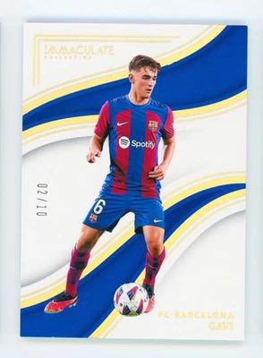 Tarjeta de Fútbol 2/10 Gavi Panini Colección Inmaculada Oro FC Barcelona 2023-24 Foto 1 de 3