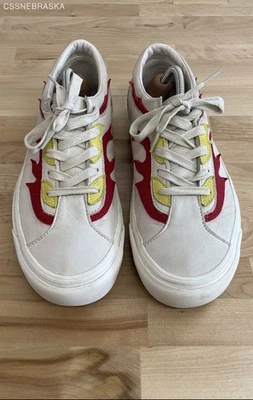 Vans White/Red Bold Ni Fit Flamethrower Sneakers Unisex - Size 12 - Image 1 of 4