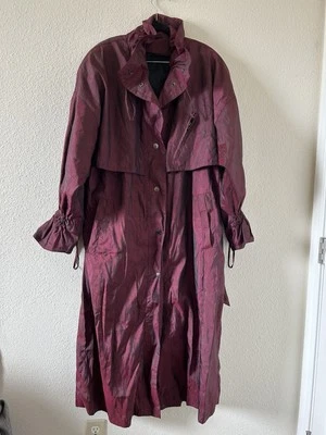 Casaco vintage serve para mulheres grande anos 90 ameixa iridescente moda de rua Nova York vovó  - Imagem 1 de 4