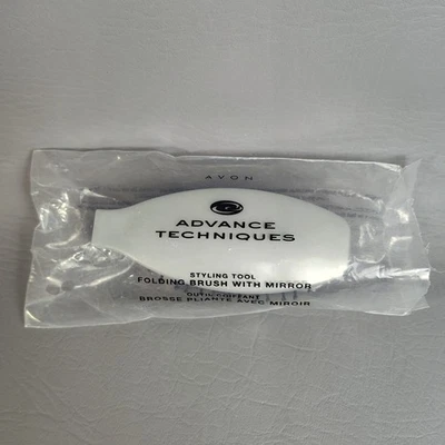 AVON ADVANCE TECHNIQUES Folding Hair Brush With Mirror Styling Tool Purse Travel - Image 1 of 4