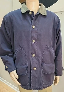 Lands End Vtg Mens XL 46-48 Chore Barn Coat Jacket Field Corduroy Collar Lined - Picture 1 of 17