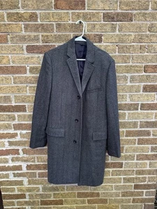 J Crew- Men’s Ludlow topcoat in herringbone English wool, 42L, Heather Pewter - Picture 1 of 6