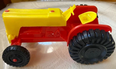Vintage MPC Yellow & Red Plastic Farm Tractor - Image 1 of 3