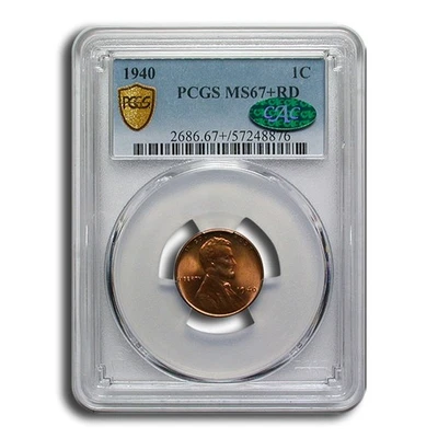 1940 Lincoln Cent MS-67+ PCGS CAC (Red) - Image 1 of 3