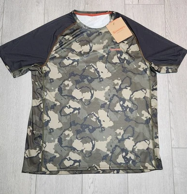 Simms Fishing Men's Large Challenger Solar Tee - Regiment Camo Olive Drab/Carbon - Image 1 of 4