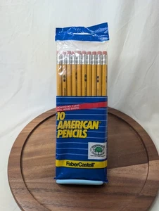 Confezione 10 Matite Americane Faber Castell Legate n. 2 Piombo Vero Legno Vintage - Foto 1 di 6