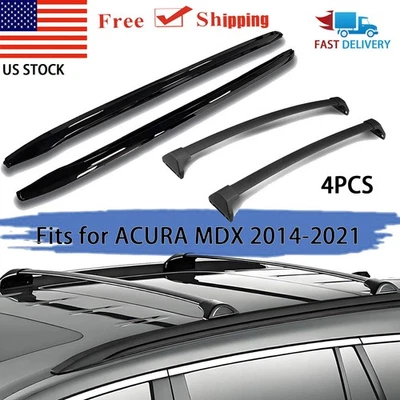 Barras transversales laterales de carga para Acura MDX 2014-2021 4 PIEZAS rieles de techo para Acura MDX 2014-2021 Foto 1 de 4
