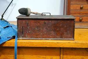 Vintage Antique Machinist Carpenter Tool box Wood Chest Art Artist Cabinet - Picture 1 of 3