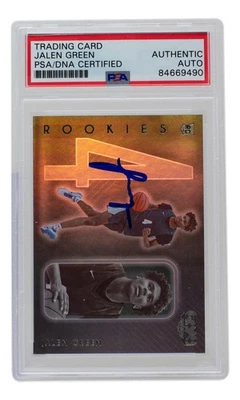 Jalen Green Signed Rockets 2021 Panini Chronicles Gala Rookie Card #184 PSA/DNA - Image 1 of 3