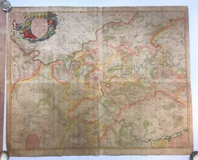 SPECTACULAR WALL MAP PARIS & ENVIRONS (FRANCE) 1698 J.B. NOLIN 17TH CENTURY - Image 1 of 4