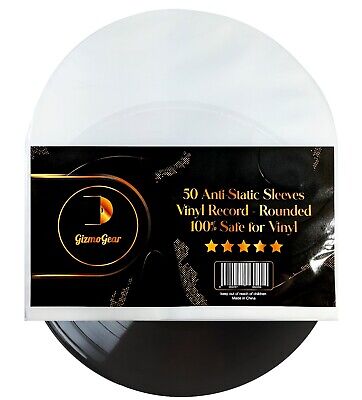 50 LP GizmoGear Inner Sleeves Anti Static Round Bottom 12  Vinyl Record Album • 12.49$