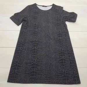 GEORGE Smart Short Shift Dress Size 14 Black Crocodile Stretch Short Sleeve Work - Picture 1 of 7