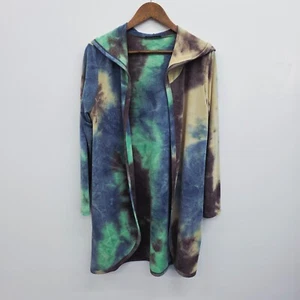 Bombom Tie Dye Hooded Cardigan Womens Size M Open Front Long Sleeve Multicolor - Picture 1 of 12