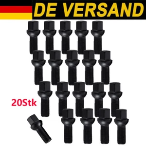 20 x Radschrauben Kugelbund M14 x 1,5 SW17 Radbolzen für VW AUDI SKODA SCHWARZ - Bild 1 von 7