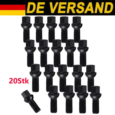 20 x Radschrauben Kugelbund M14 x 1,5 SW17 Radbolzen für VW AUDI SKODA SCHWARZ - Bild 1 von 4