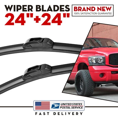 For 2002-2008 Dodge Ram 1500 2500 3500 24"+24" Premium Beam Wiper Blades - Изображение 1 из 4