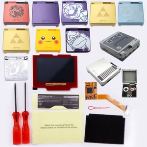 Red Lens GBA SP 10 Levels Brightness IPS Backlight LCD Mod& GBA SP Pre-Cut Shell - Picture 1 of 20
