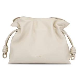 LOEWE Medium Flamenco Clutch Shoulder Bag Nappa Calfskin Leather Angora - Picture 1 of 12
