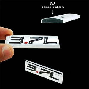 (1pc) Triple Chrome 3.7L Emblem Badge Fits Hood Fender Door Trunk Interior - Picture 1 of 7