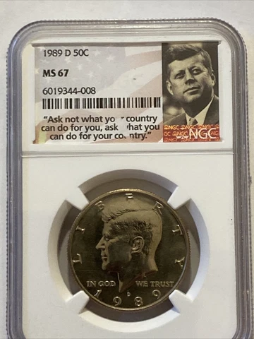 1989-D 50c Kennedy Half Dollar NGC MS67 Cover