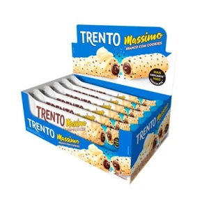 Brazilian Peccin Trento Massimo White Chocolate Cookies Wafer Candy 16x30g - Picture 1 of 1