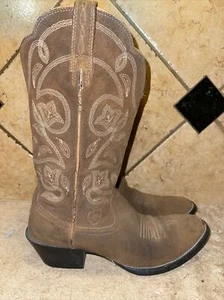 Ariat 15713 braune Wildleder Leder Cowboy Western Stiefel Größe 7 B KOSTENLOSER VERSAND - Bild 1 von 7