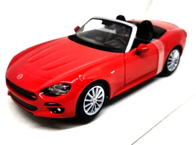 Fiat 124 Spider Rosso Modellino Auto Metallo Bburago Collezione Scala 1:24 - Immagine 1 di 4
