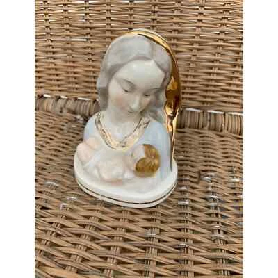 De Colección Madre e Hijo María Porcelana Escultura Mesa Decoración Dorado Pequeño Foto 1 de 4