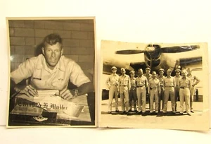 Vintage Military 2 Photographs Pilot Crew McDill Airfield Fly Leaf Press Paper - Picture 1 of 6