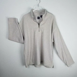 Gap Fleece Pull Over XL Hombre Gris 1/4 Cremallera Manga Larga - Imagen 1 de 8