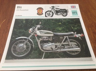 Thunderbolt Motorcycle Card 1971 Atlas Collection BSA 650 UK Foto 1 de 2