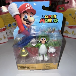 NEW Jakks Pacific World of Nintendo Mario 4-Inch CAT LUIGI W/SUPER BELL Figure - Picture 1 of 14