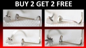 316L Surgical Steel Eyebrow Lip Nose Ring hoop Stud Body Piercing - 4 DESIGNS - Picture 1 of 5