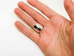 Anillo de plata esterlina 925 sólida banda cúpula ancha anillo hecho a mano todos los tamaños - Imagen 1 de 11