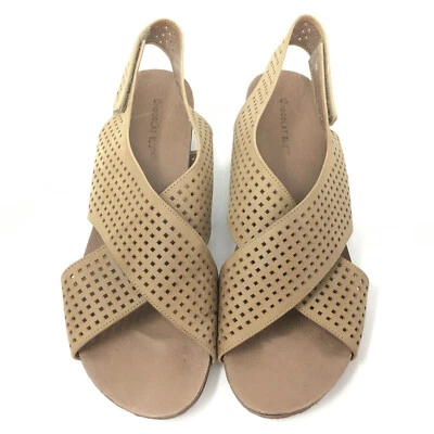 Chocolat Blu Leather Sandal Wedge - Theo Khaki | 7M - Image 1 of 4