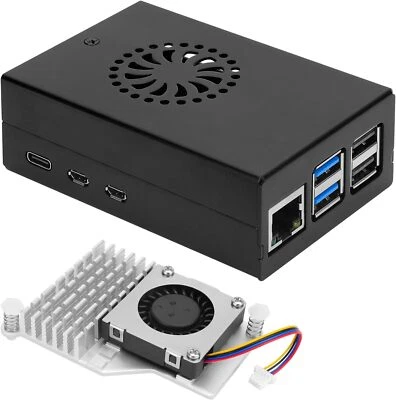 Aluminum Alloy Case with Cooling Fan Aluminum Heatsinks for Raspberry Pi 5 - Image 1 of 4