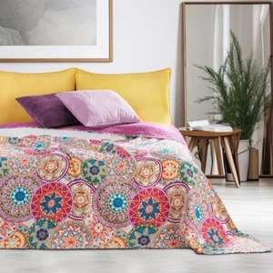 Tagesdecke Bettüberwurf  Allzweckdecke Wohndecke Wendedesign Blumen Abstrakt 620 - Bild 1 von 4