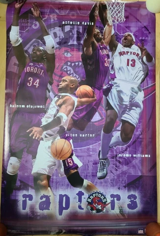 Toronto Raptors 34x22 Starline Poster 3122 Carter Olajuwon Davis Williams 2002 Cover