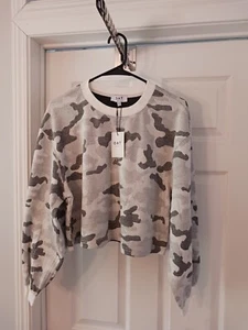 Maglione pullover maglia mimetica bianco ritagliato OAT New York taglia media - Foto 1 di 6