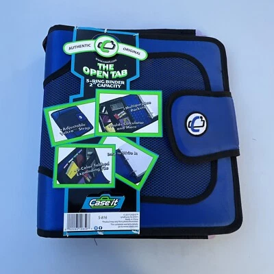 CASE IT THE OPEN TAB CARPETA DE 3 ANILLAS 2"" CAPACIDAD 5 COLORES PESTAÑAS MÚLTIPLES BOLSILLOS NUEVO Foto 1 de 4