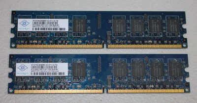 NANYA DDR2 667MHZ Server Memory RAM 2GB (2x1GB) PC2-5300 - NT1GT72U8PB0BY-3C - Image 1 of 2