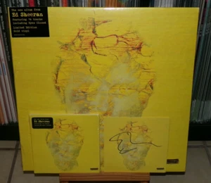 ED SHEERAN SUBTRACT GOLD LP & CD SIGNED INSERT EYES CLOSE BOAT SALT WATER DUSTY - Picture 1 of 13