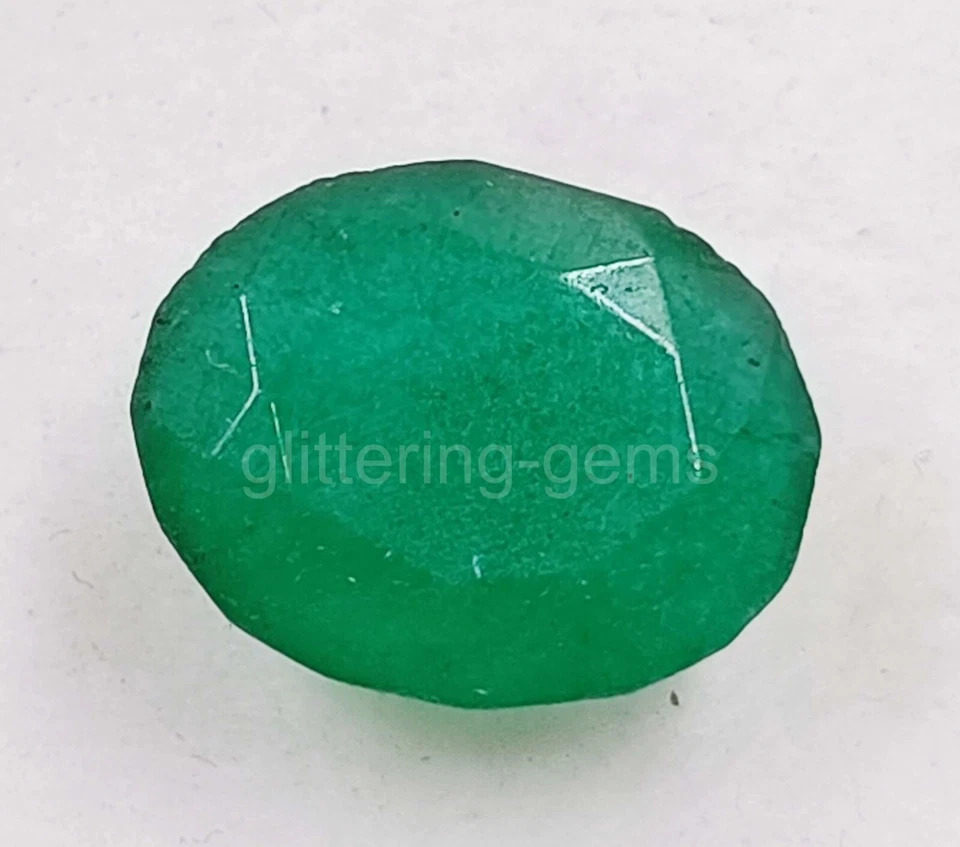 Lab-Created Green Emerald 8.90 Ct IGL Certified Oval Cut Loose Gemstone 5JSD - Image 1 of 4