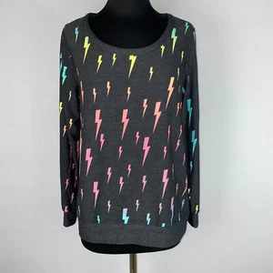 Chaser Ombre Rainbow Lightning Bolt Pullover Sweatshirt Women's Size M Colorful - Picture 1 of 12
