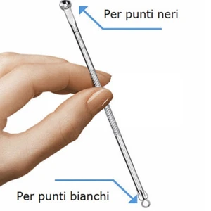 Rimozione Estrattore Strumenti Acciaio Comedoni Punti Acne Neri Pulizia Viso sv - Imagen 1 de 9