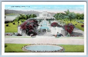 1920 TARGA TEMPIO OAHU HAWAII TERRITORIO ISOLA CURIO CO CARTOLINA - Foto 1 di 2